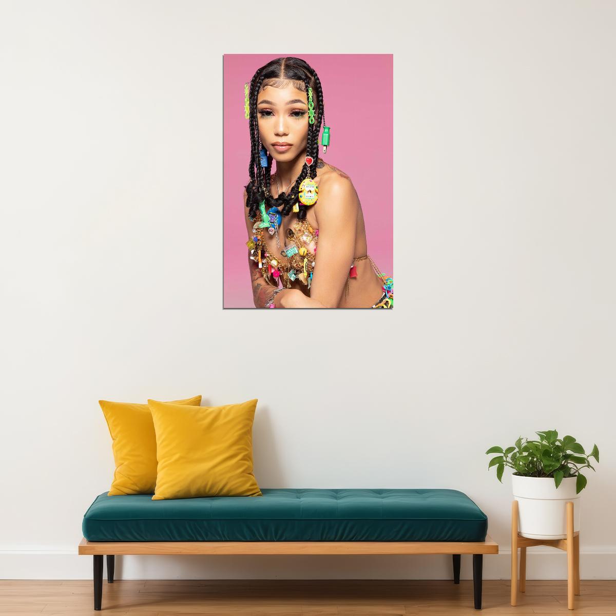 Coi Leray American Rapper And Singer Poster Wall Art Print Home Wall Decor - xonomax