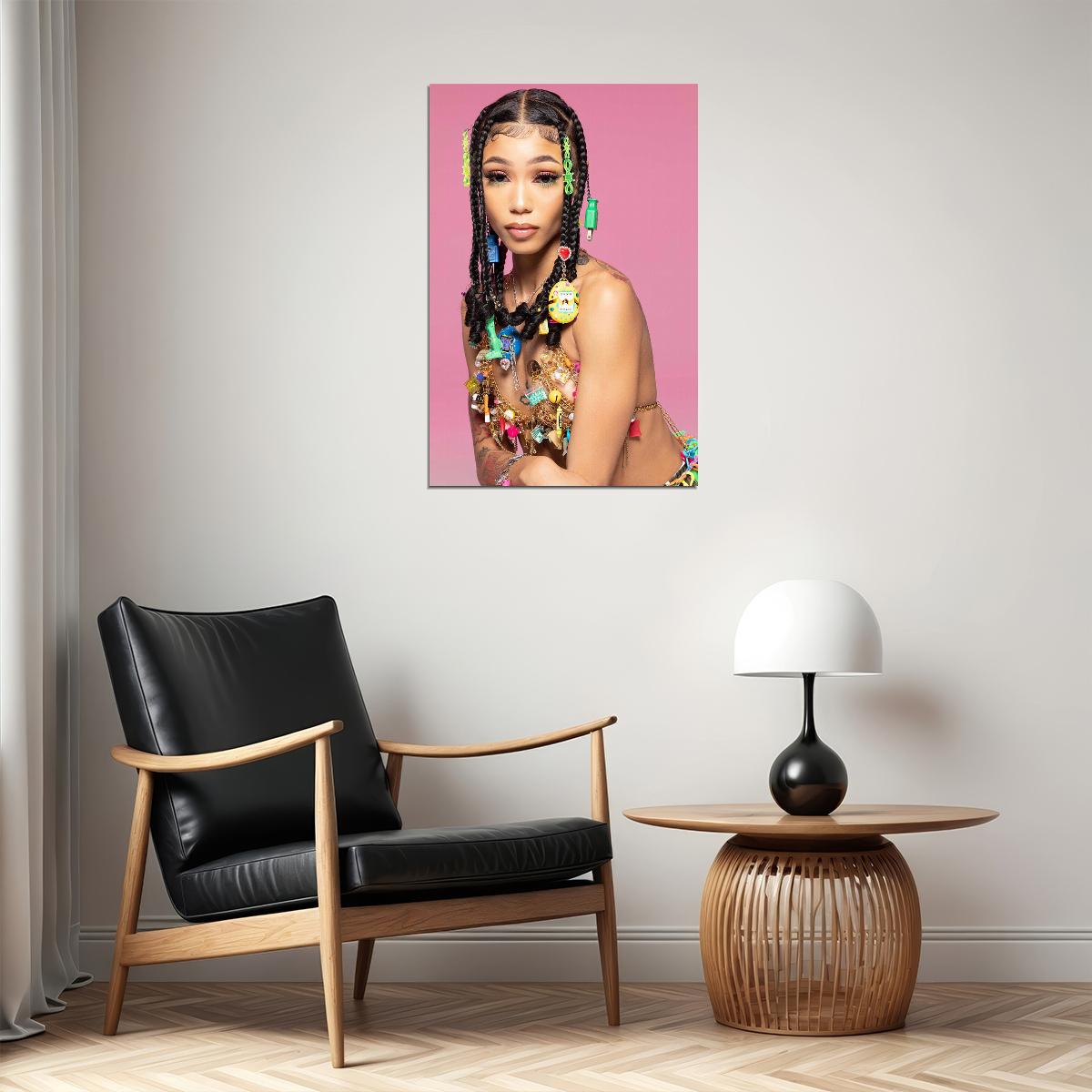 Coi Leray American Rapper And Singer Poster Wall Art Print Home Wall Decor - xonomax