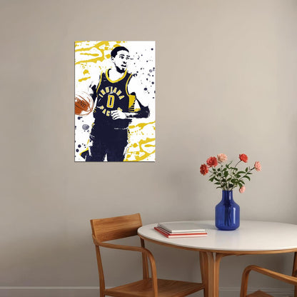 Tyrese Haliburton Indiana Pacers Basketball Player Poster Wall Art Print Home Wall Decor - xonomax