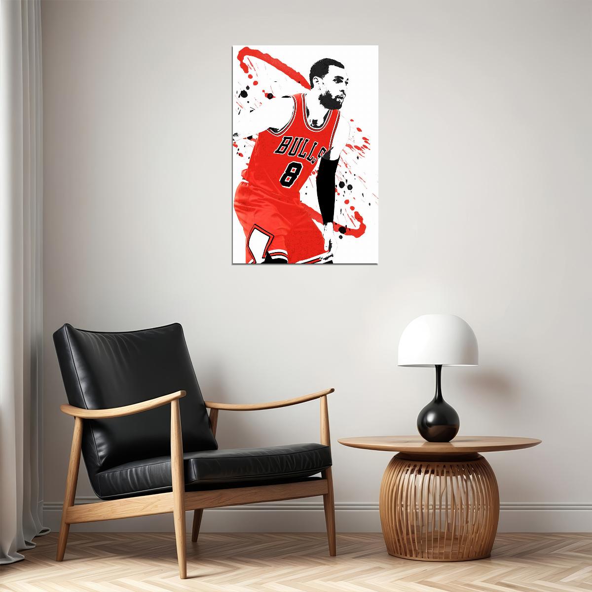 Zach Lavine Chicago Bulls Basketball Player Poster Wall Art Print Home Wall Decor