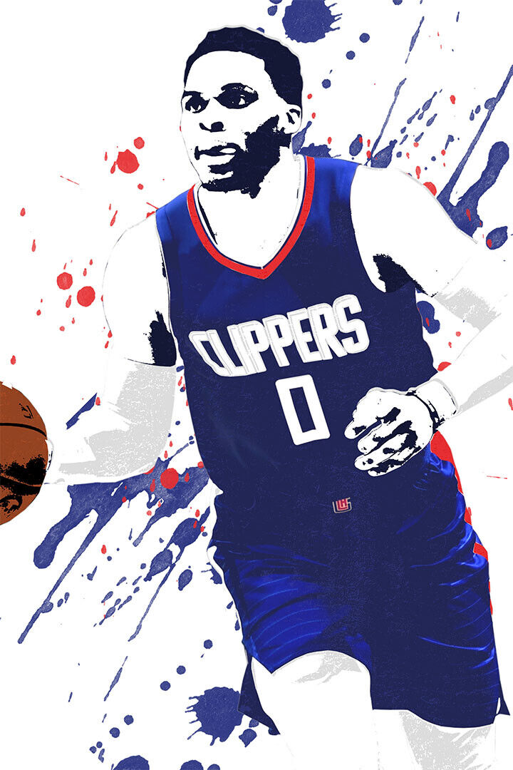 Russell Westbrook Clippers Basketball Player Poster Wall Art Print Home Wall Decor