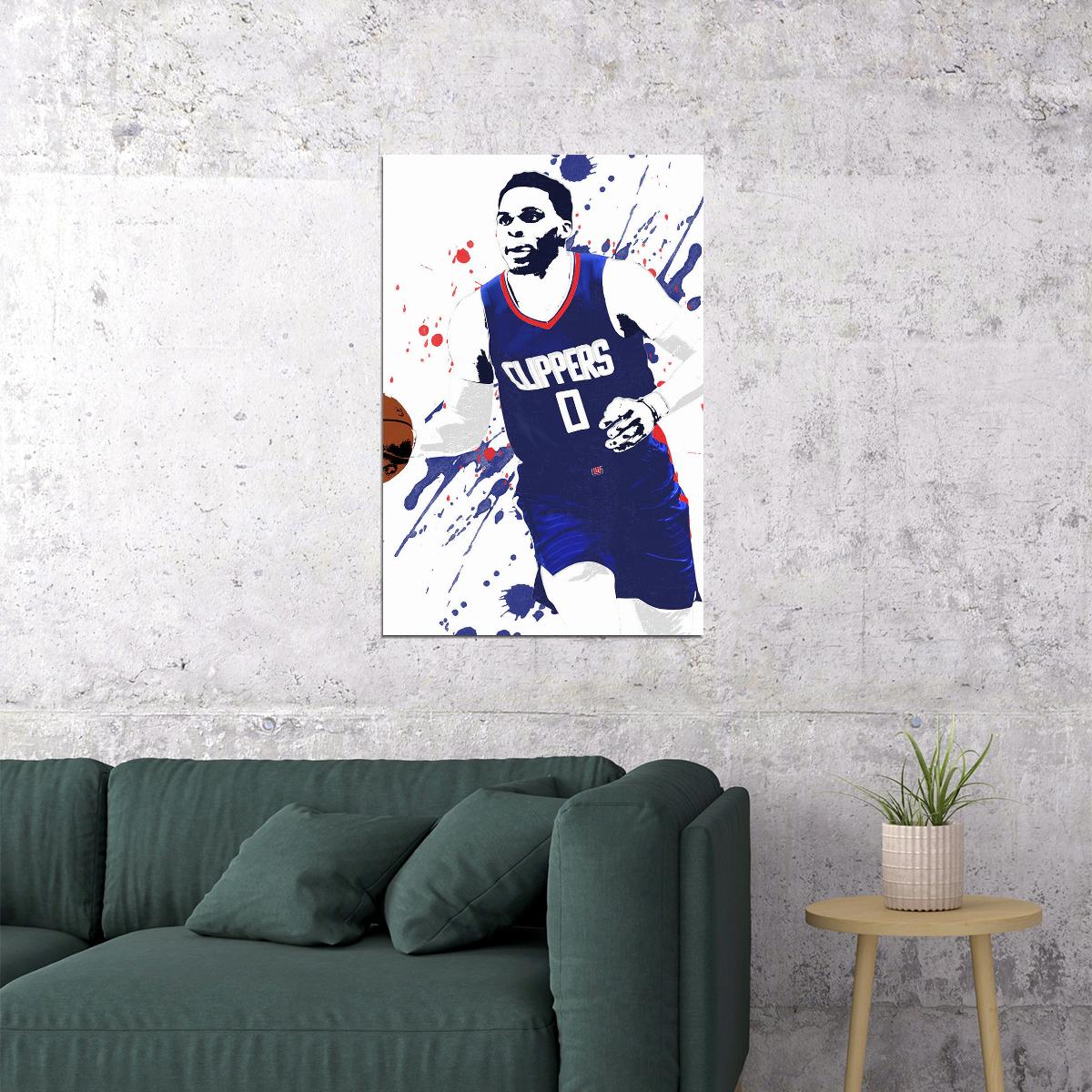 Russell Westbrook Clippers Basketball Player Poster Wall Art Print Home Wall Decor