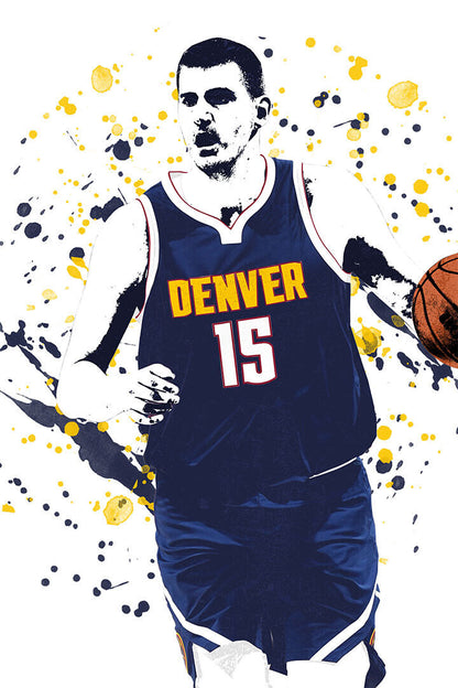 Nikola Jokic Denver Nuggets Basketball Player Poster Wall Art Print Home Wall Decor - xonomax