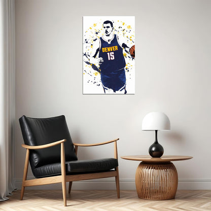 Nikola Jokic Denver Nuggets Basketball Player Poster Wall Art Print Home Wall Decor - xonomax