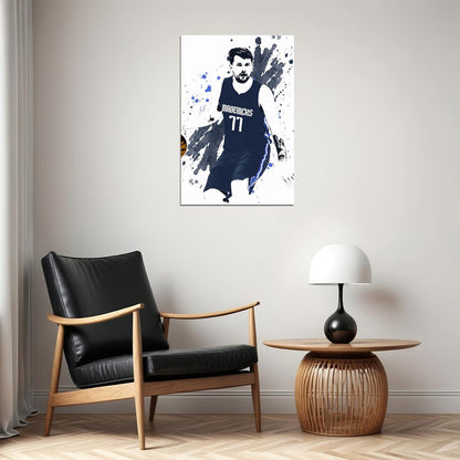 Luka Doncic 77 Dallas Mavericks Team Basketball Player Poster Wall Art Print Home Wall Decor - xonomax