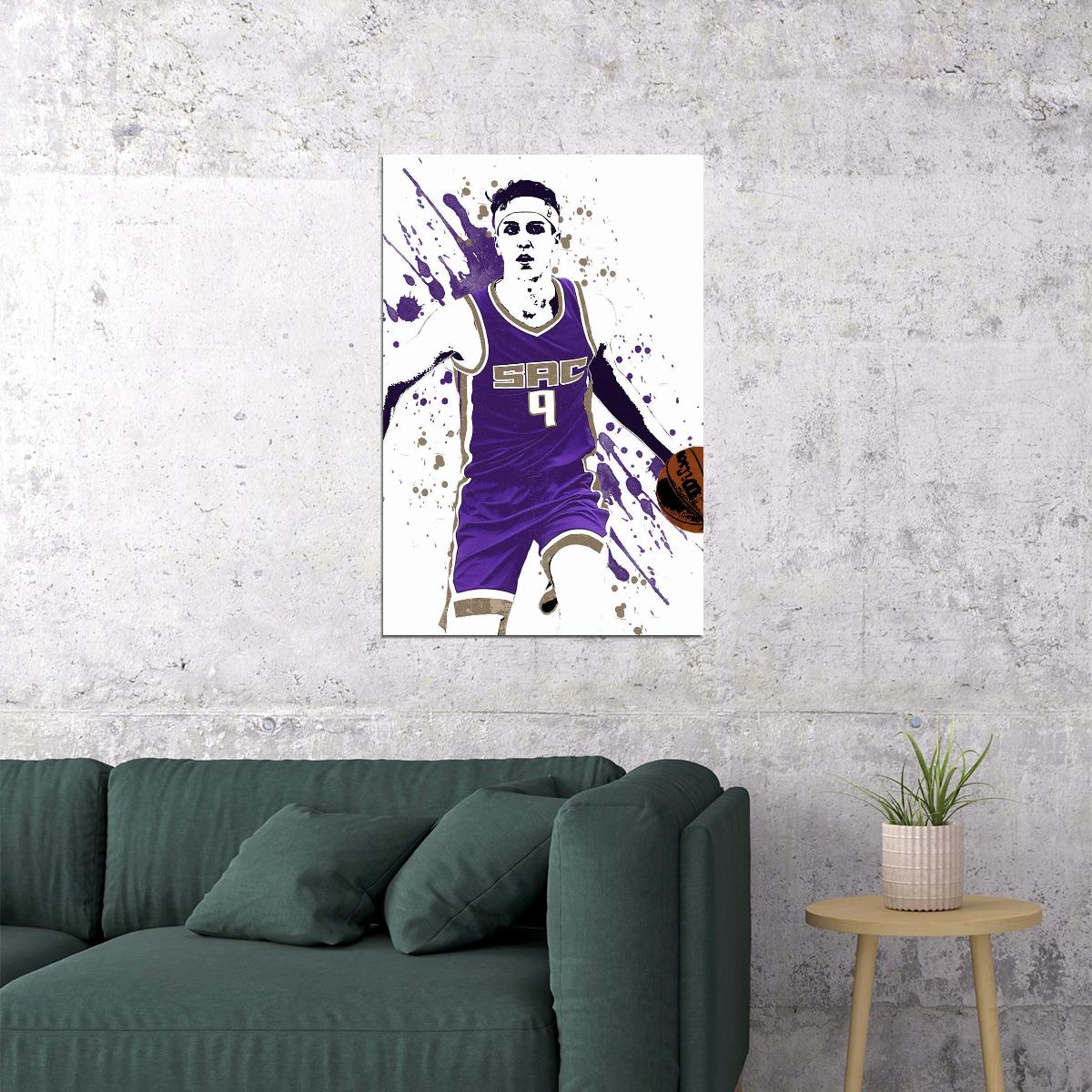 Sacramento Kings Team Kevin Huerter Basketball Player Poster Wall Art Print Home Wall Decor