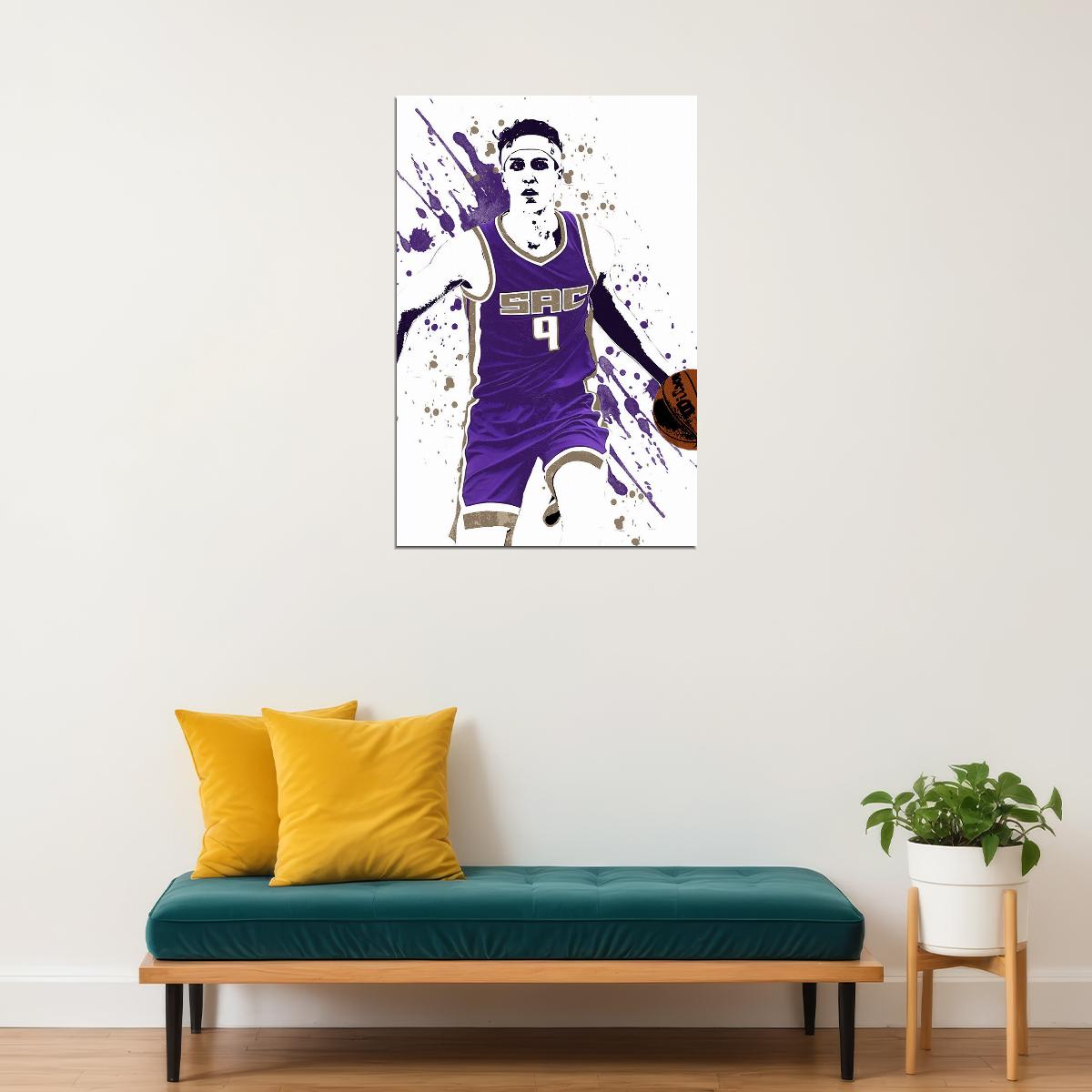 Sacramento Kings Team Kevin Huerter Basketball Player Poster Wall Art Print Home Wall Decor