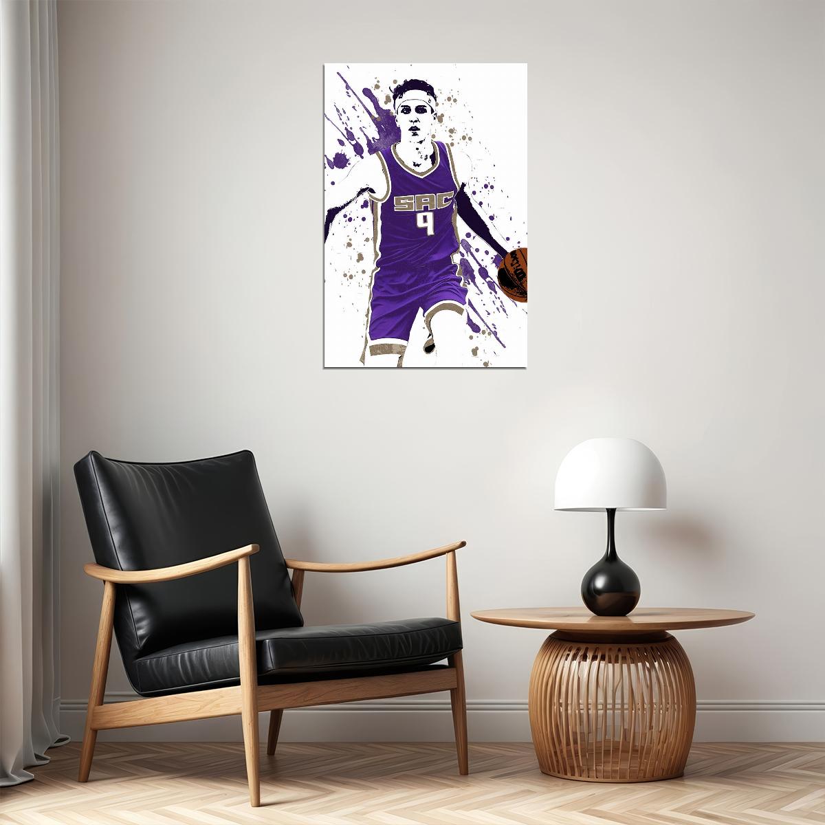 Sacramento Kings Team Kevin Huerter Basketball Player Poster Wall Art Print Home Wall Decor