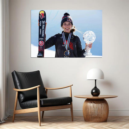 Eileen Gu Chinese Athlete Sports Freestyle Skier Poster Wall Art Print Home Wall Decor - xonomax