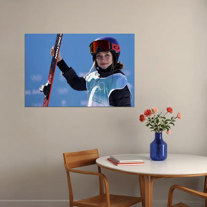 Eileen Gu Chinese Freestyle Skier Athlete Sports Poster Wall Art Print Home Wall Decor - xonomax