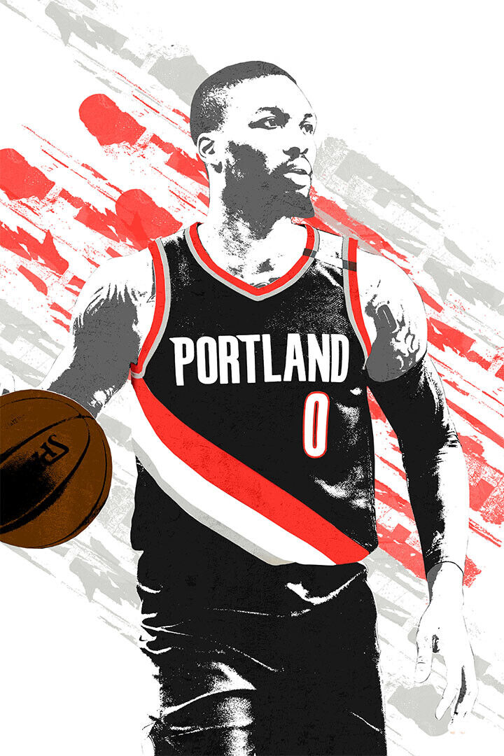 Damian Lillard Portland Trail Blazers Basketball Player Poster Wall Art Print Home Wall Decor - xonomax