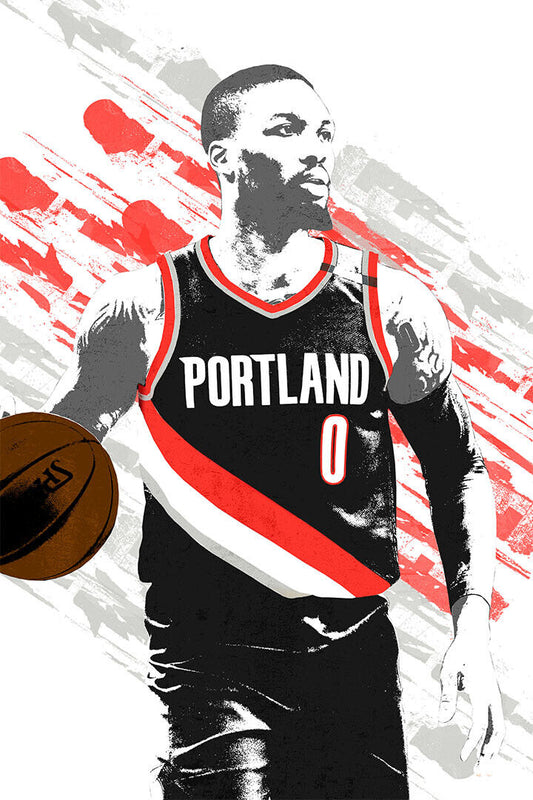 Damian Lillard Portland Trail Blazers Basketball Player Poster Wall Art Print Home Wall Decor - xonomax