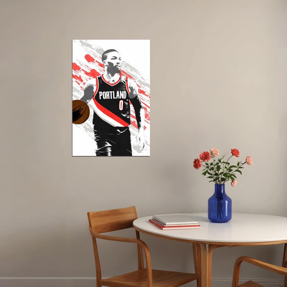 Damian Lillard Portland Trail Blazers Basketball Player Poster Wall Art Print Home Wall Decor - xonomax