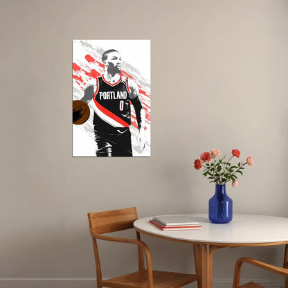 Damian Lillard Portland Trail Blazers Basketball Player Poster Wall Art Print Home Wall Decor - xonomax