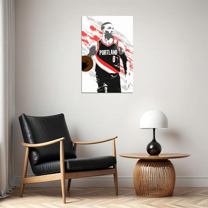 Damian Lillard Portland Trail Blazers Basketball Player Poster Wall Art Print Home Wall Decor - xonomax