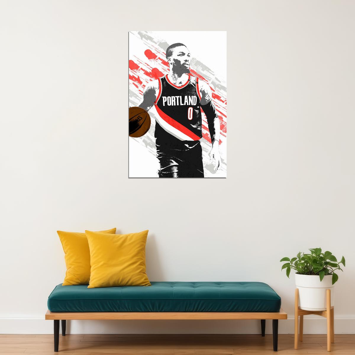 Damian Lillard Portland Trail Blazers Basketball Player Poster Wall Art Print Home Wall Decor - xonomax