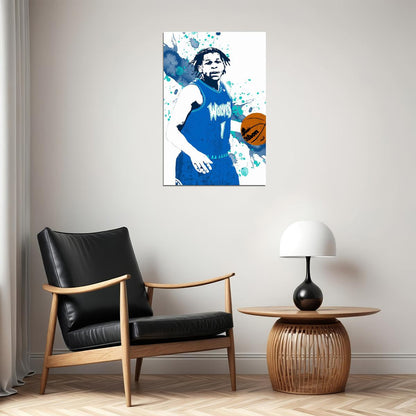 Anthony Edwards Minnesota Timber Wolves Basketball Player Poster Wall Art Print Home Wall Decor - xonomax