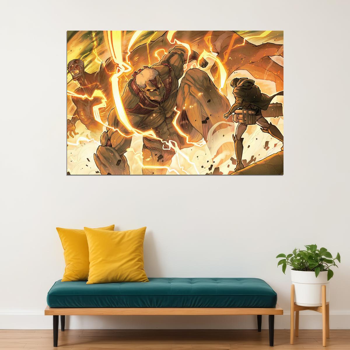 Attack On Titan Animation Armored Titan Action Adventure Poster Wall Art Print Home Wall Decor - xonomax
