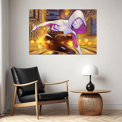 Spider Gwen Movie Adventure Action Fantastic Poster Wall Art Print Home Wall Decor - xonomax