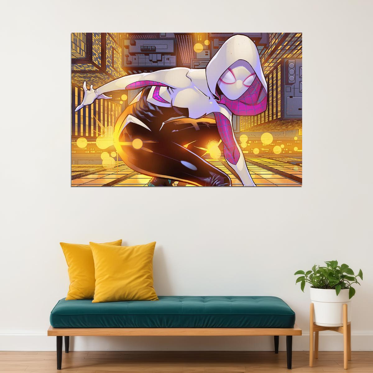 Spider Gwen Movie Adventure Action Fantastic Poster Wall Art Print Home Wall Decor - xonomax