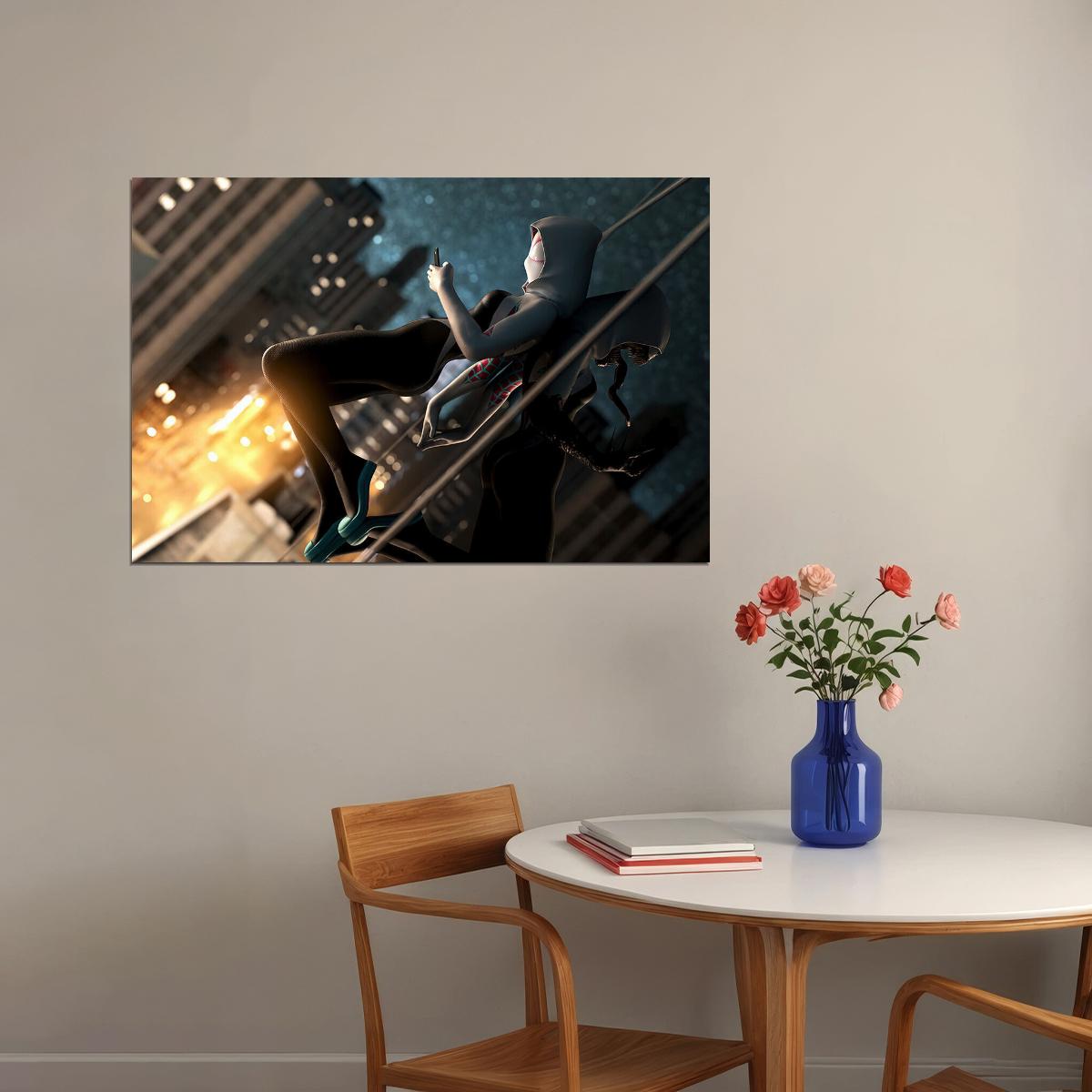 Spider Gwen Movie Action Fantastic Adventure Poster Wall Art Print Home Wall Decor - xonomax