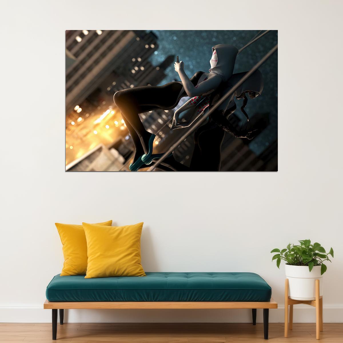 Spider Gwen Movie Action Fantastic Adventure Poster Wall Art Print Home Wall Decor - xonomax
