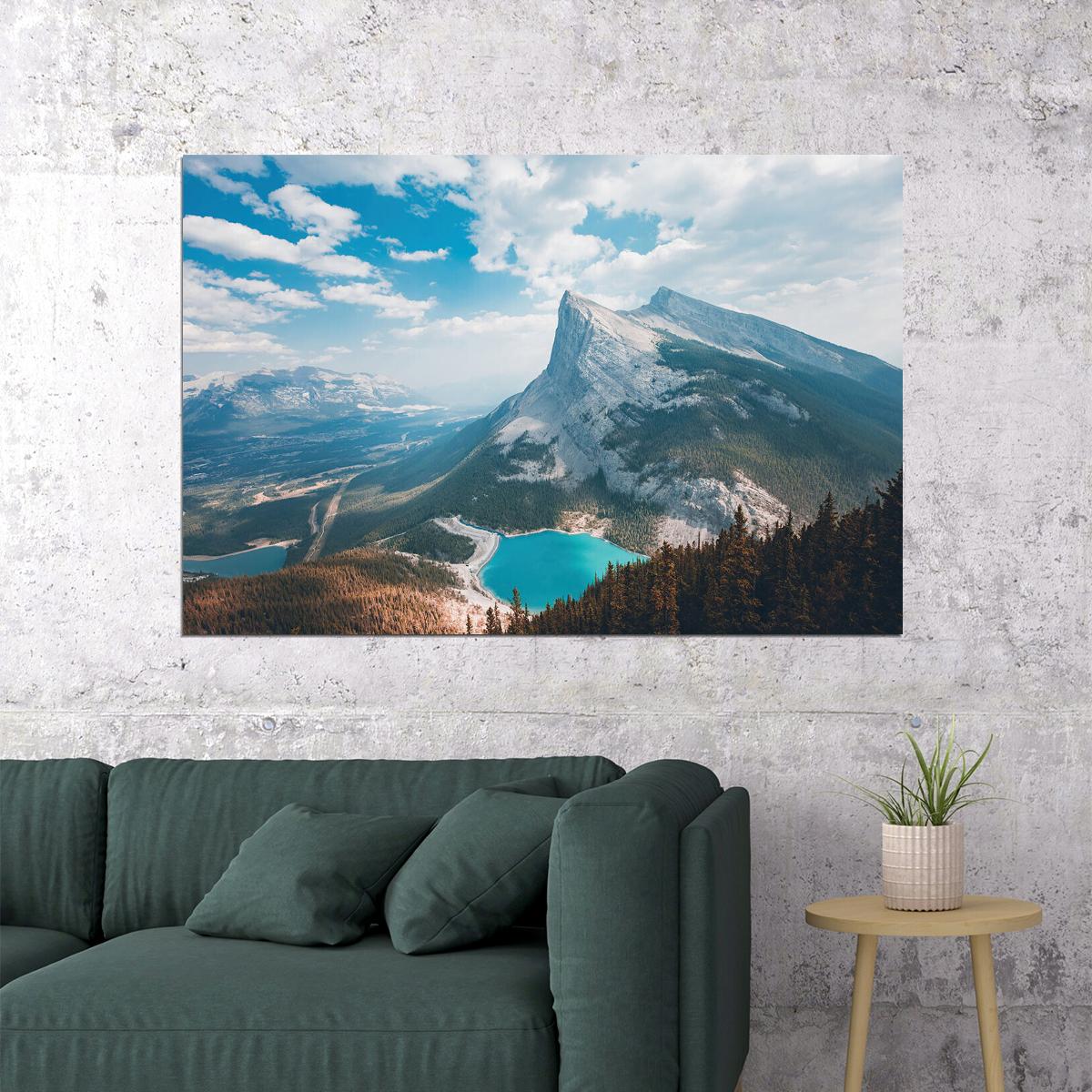 Mountain Clouds Sky Forest Landscape Travel Poster Wall Art Print Home Wall Decor - xonomax