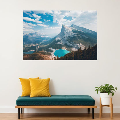 Mountain Clouds Sky Forest Landscape Travel Poster Wall Art Print Home Wall Decor - xonomax