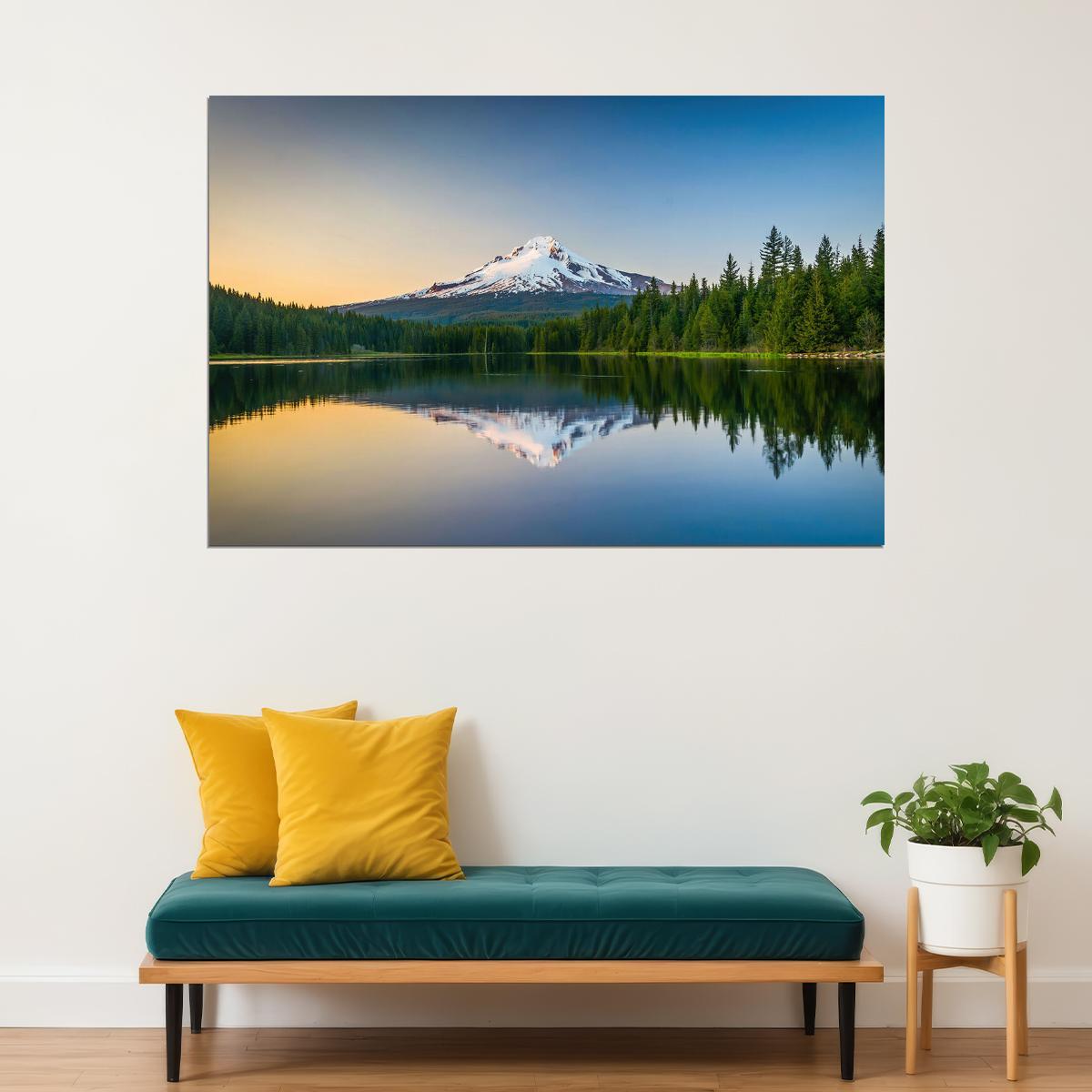 Lake Forest Mountain Sky Forest Landscape Poster Wall Art Print Home Wall Decor - xonomax