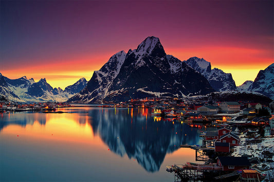 Beautiful Sunrise Mountain Sea Landscape Poster Wall Art Print Home Wall Decor - xonomax