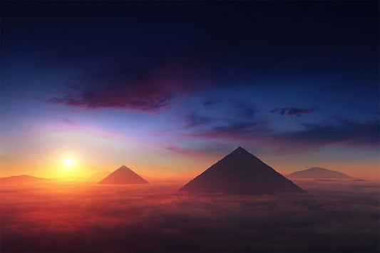 Pyramid Sunset Scenery Travel Landscape Poster Wall Art Print Home Wall Decor - xonomax