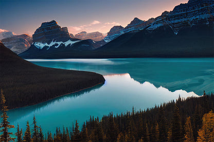 Mountain Lake Forest Nature Landscape Poster Wall Art Print Home Wall Decor - xonomax