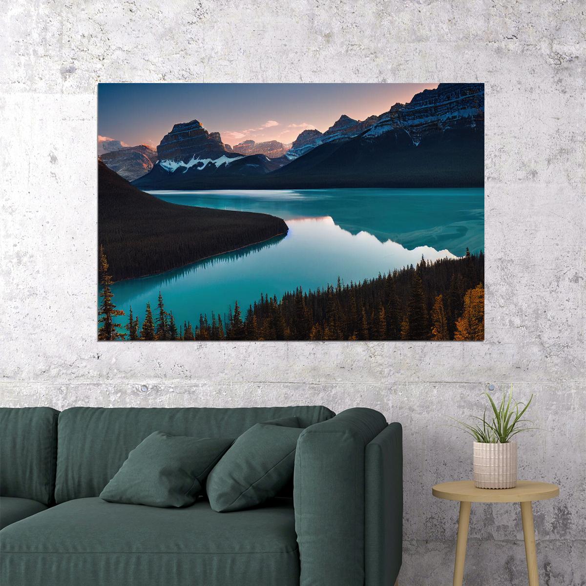 Mountain Lake Forest Nature Landscape Poster Wall Art Print Home Wall Decor - xonomax