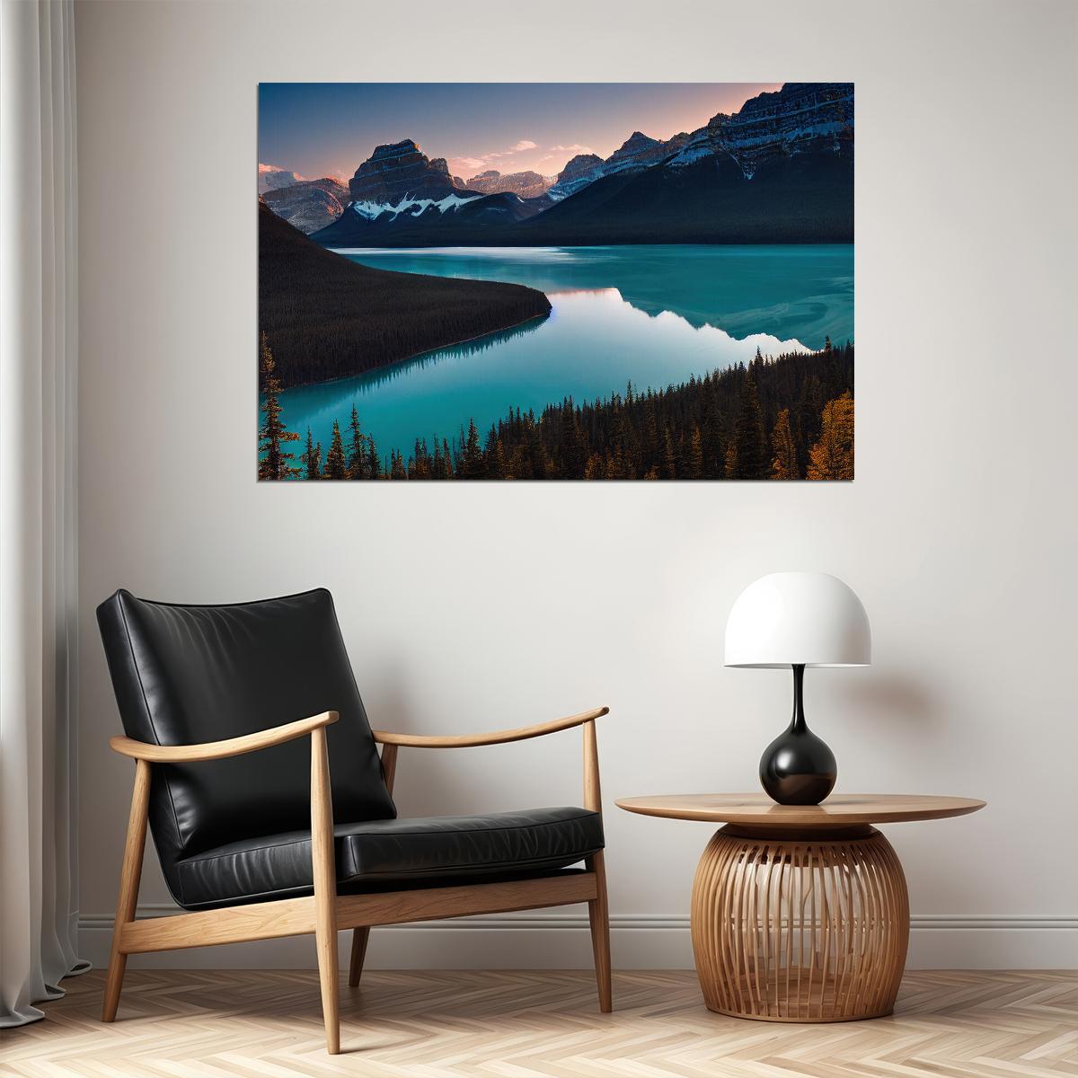 Mountain Lake Forest Nature Landscape Poster Wall Art Print Home Wall Decor - xonomax
