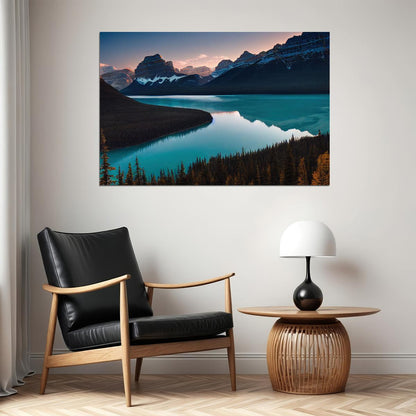 Mountain Lake Forest Nature Landscape Poster Wall Art Print Home Wall Decor - xonomax