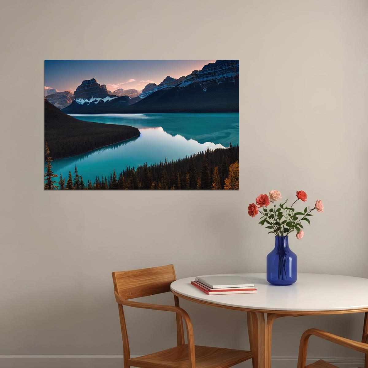 Mountain Lake Forest Nature Landscape Poster Wall Art Print Home Wall Decor - xonomax