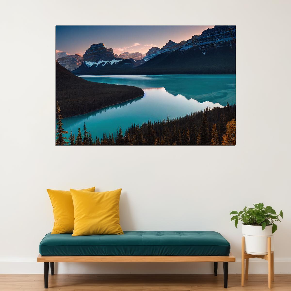 Mountain Lake Forest Nature Landscape Poster Wall Art Print Home Wall Decor - xonomax
