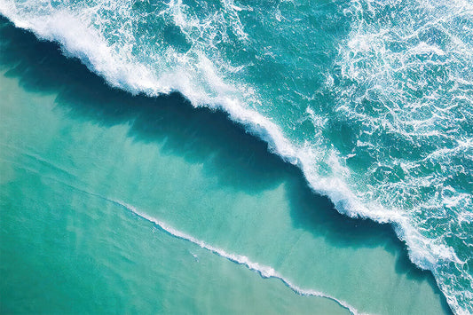 Beach Ocean Waves Seascape Top View Poster Wall Art Print Home Wall Decor - xonomax