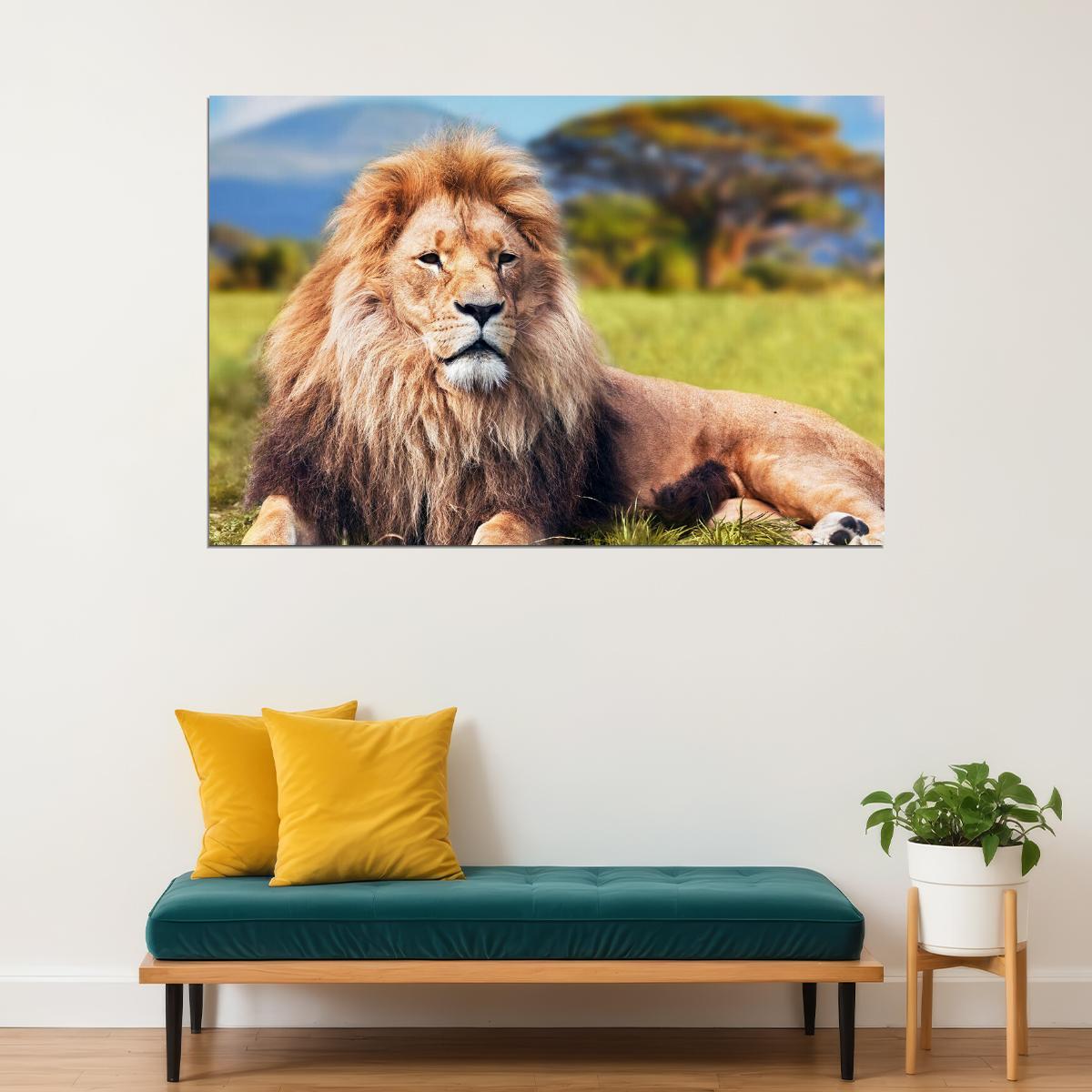 Wild Lion Dangerous Animals Nature Poster Wall Art Print Home Wall Decor - xonomax