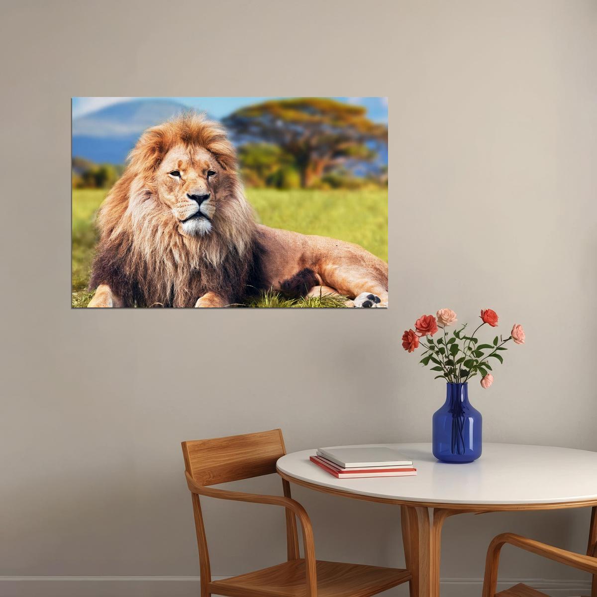 Wild Lion Dangerous Animals Nature Poster Wall Art Print Home Wall Decor - xonomax