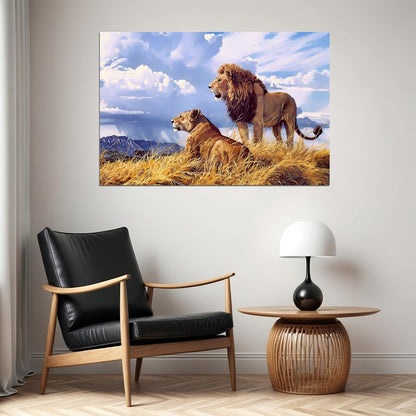 Lion Lioness Wild Animal Natural Life Poster Wall Art Print Home Wall Decor - xonomax