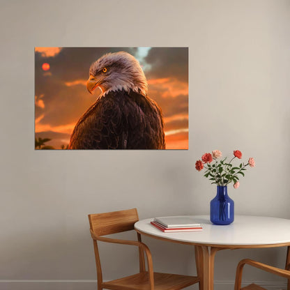 Eagle Looking Sideways Wild Life Animals Poster Wall Art Print Home Wall Decor - xonomax