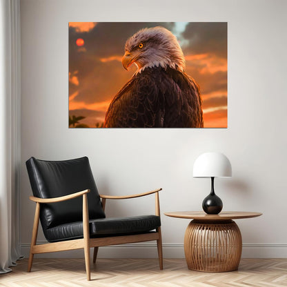 Eagle Looking Sideways Wild Life Animals Poster Wall Art Print Home Wall Decor - xonomax