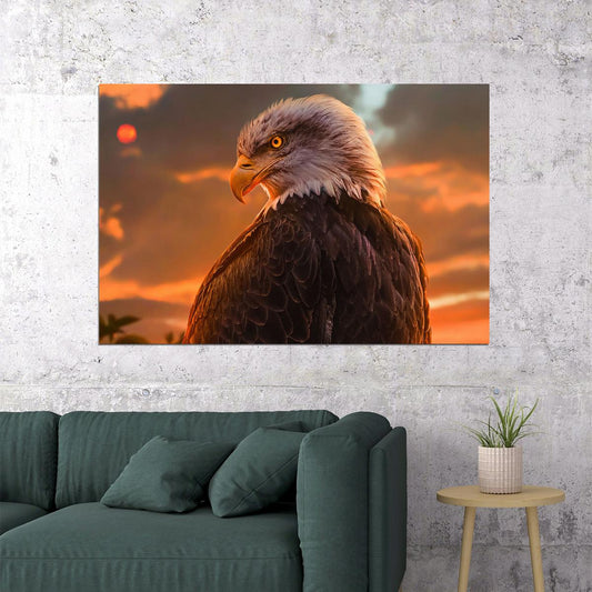 Eagle Looking Sideways Wild Life Animals Poster Wall Art Print Home Wall Decor - xonomax