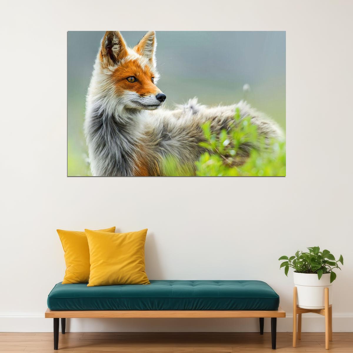 Cute Fox Watching Around Wild Animals Poster Wall Art Print Home Wall Decor - xonomax