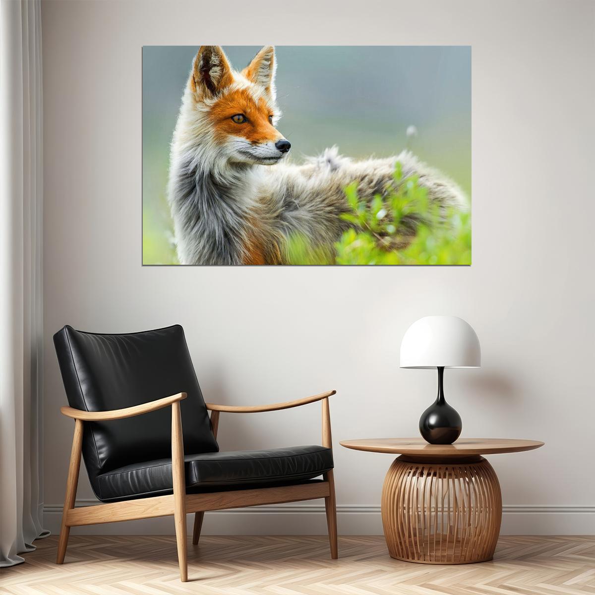 Cute Fox Watching Around Wild Animals Poster Wall Art Print Home Wall Decor - xonomax