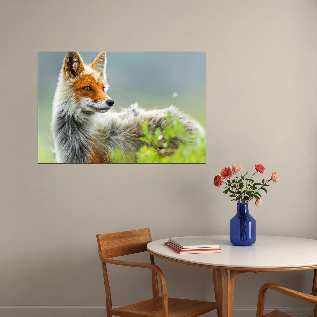 Cute Fox Watching Around Wild Animals Poster Wall Art Print Home Wall Decor - xonomax