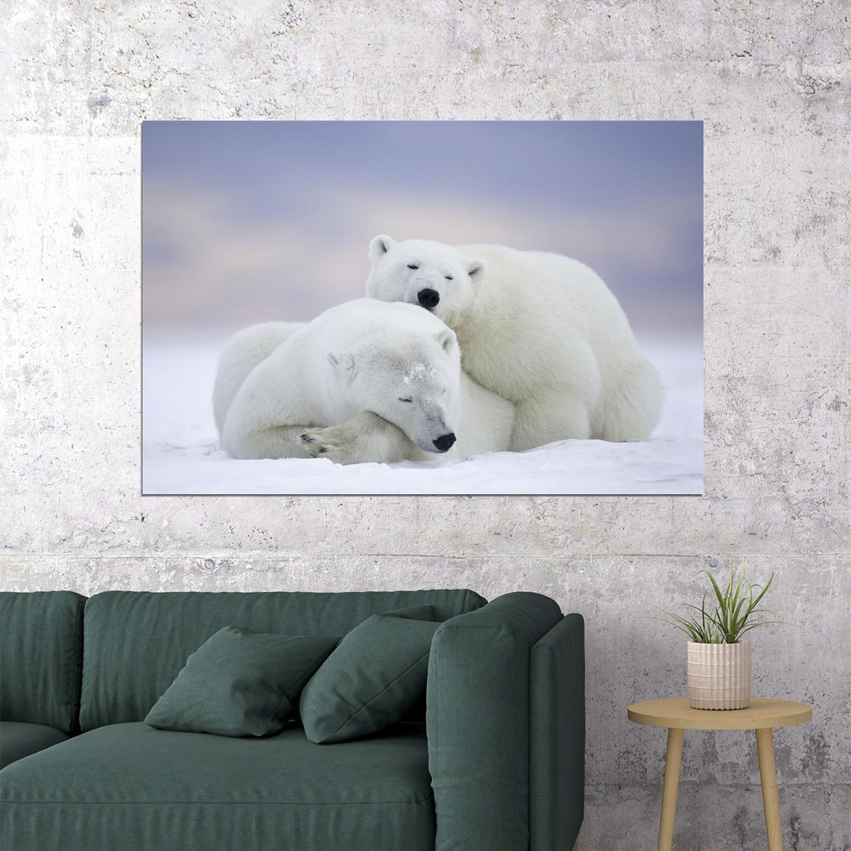 Polar Bears Mammal Animals Polar Love Poster Wall Art Print Home Wall Decor - xonomax