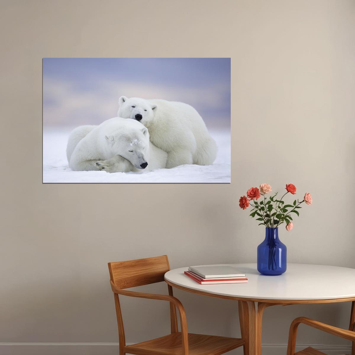 Polar Bears Mammal Animals Polar Love Poster Wall Art Print Home Wall Decor - xonomax