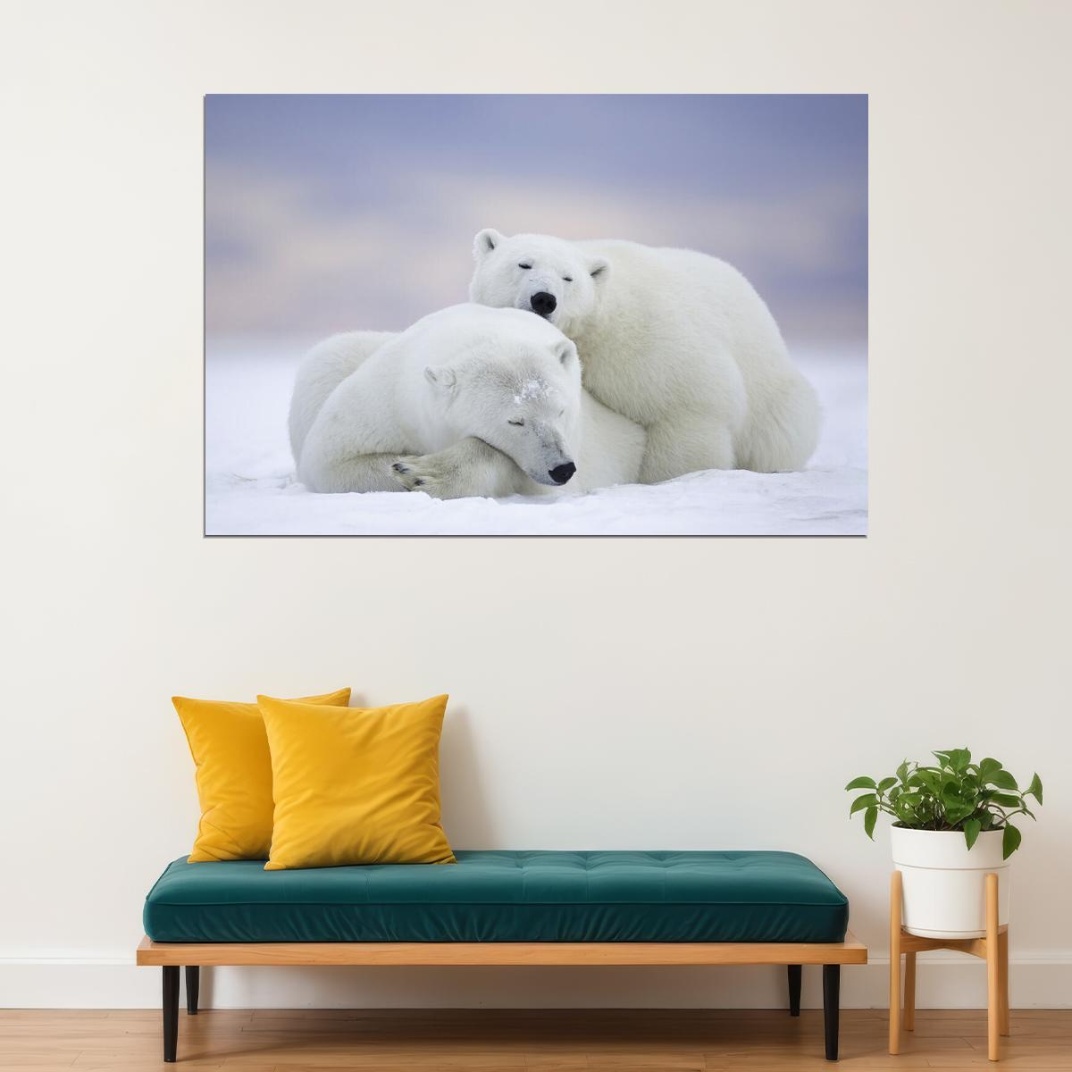 Polar Bears Mammal Animals Polar Love Poster Wall Art Print Home Wall Decor - xonomax